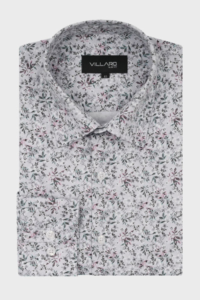 Koszula męska z motywem roślinnym | Villaro