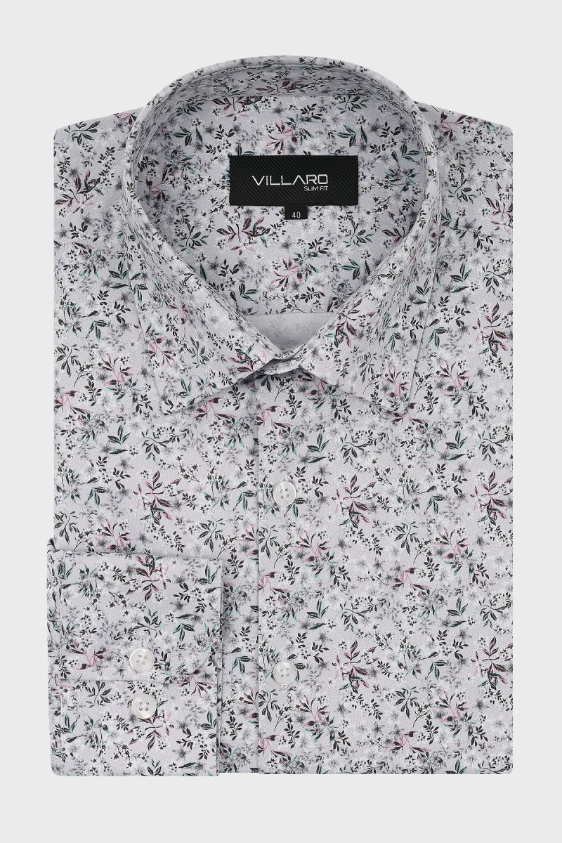 Koszula męska z motywem roślinnym | Villaro