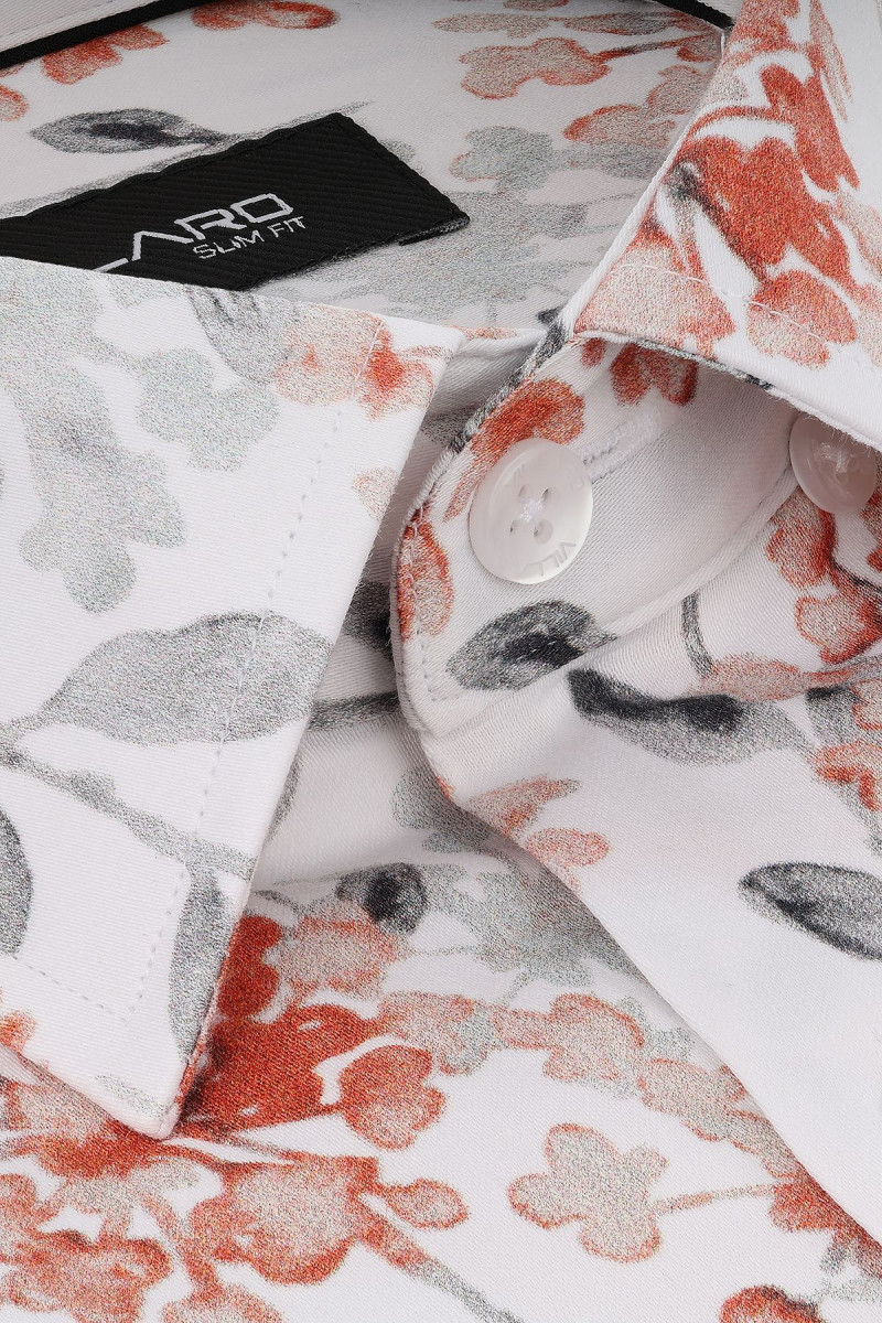 Koszula męska motyw roślinny | Villaro