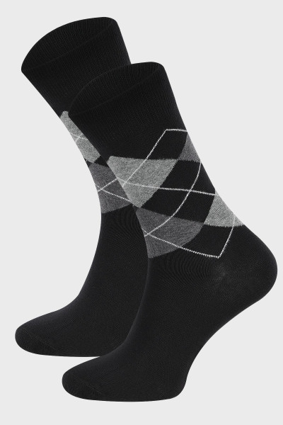 Czarne skarpety męskie wzór | Villaro