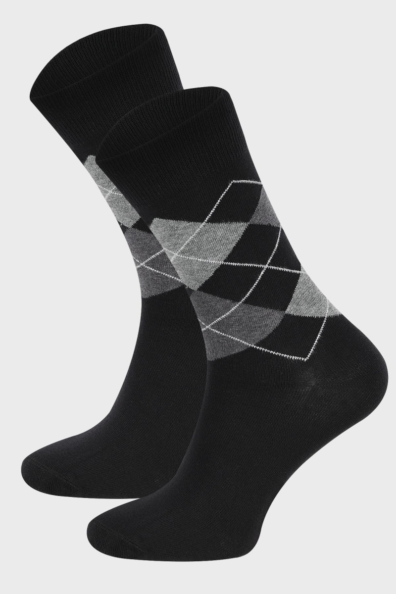 Czarne skarpety męskie wzór | Villaro