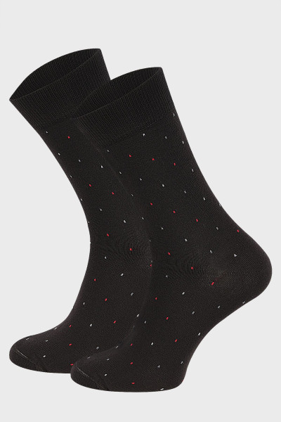 Czarne skarpety męskie print | Villaro