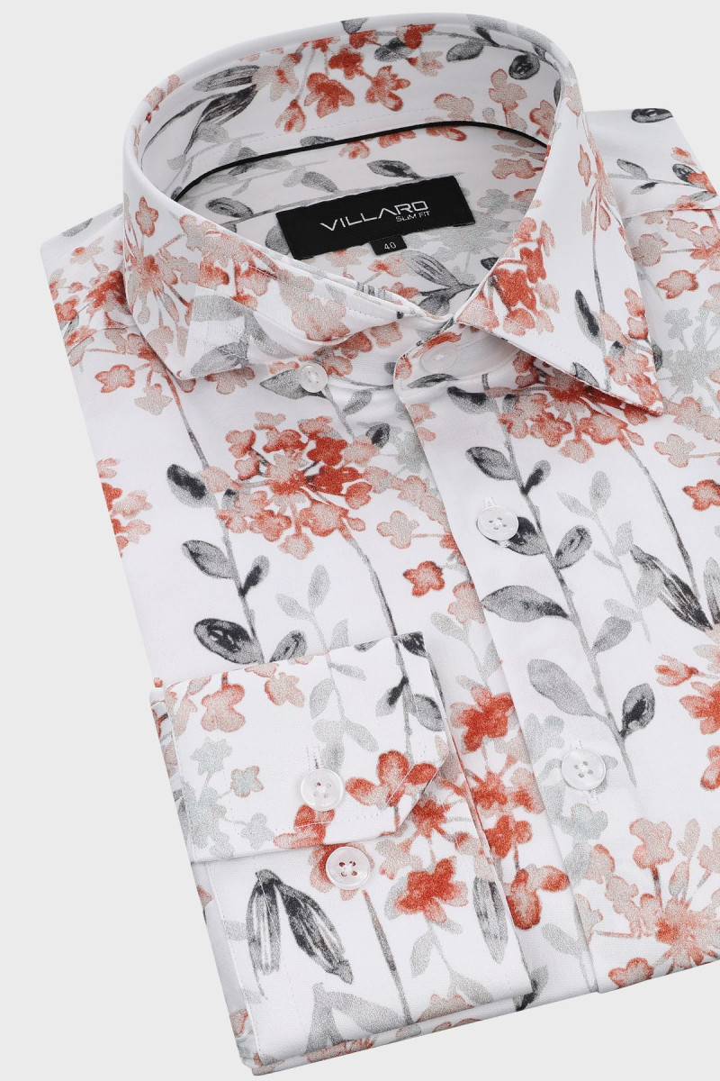 Koszula męska motyw roślinny | Villaro