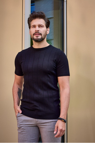 Czarna koszulka męska t-shirt | Villaro