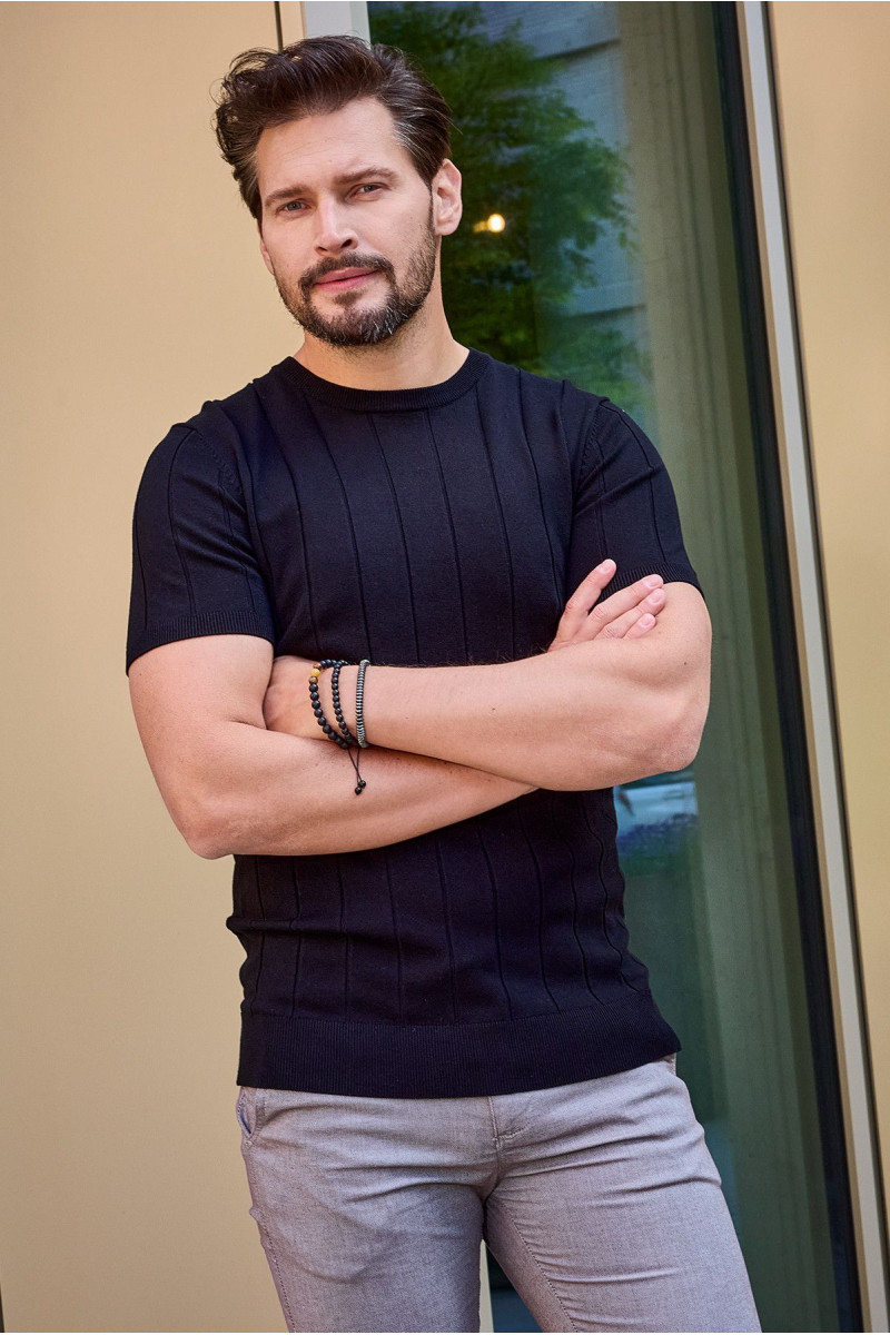 Czarna koszulka męska t-shirt | Villaro