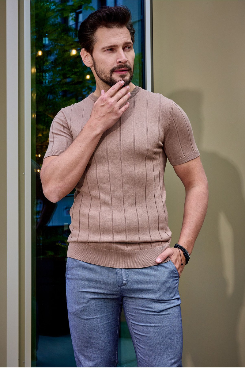 Brązowa koszulka męska t-shirt | Villaro