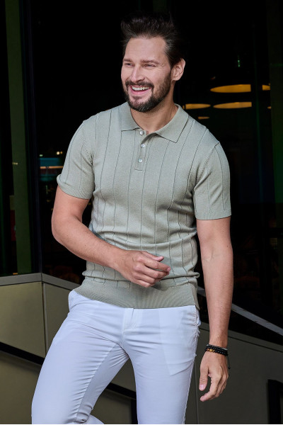 Zielona koszulka męska polo | Villaro