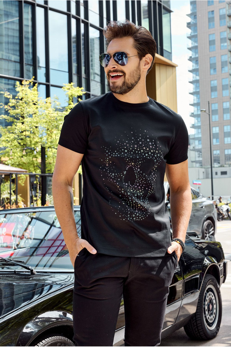 Koszulka męska z ozdobną aplikacją – linia Vimonte Premium