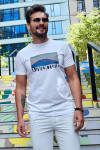 Biała koszulka męska t-shirt wzór adventure | Villaro