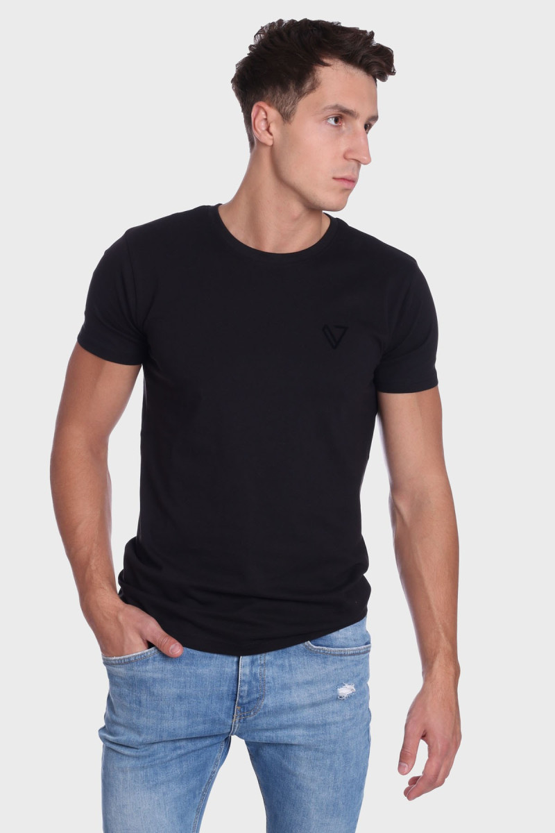 Czarny T-shirt koszulka męska | Villaro