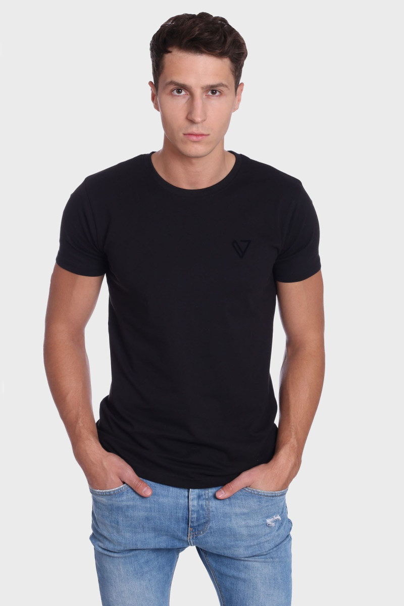 Czarny T-shirt koszulka męska | Villaro