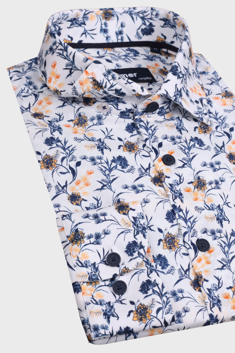 Koszula męska wzór roslinny | Villaro