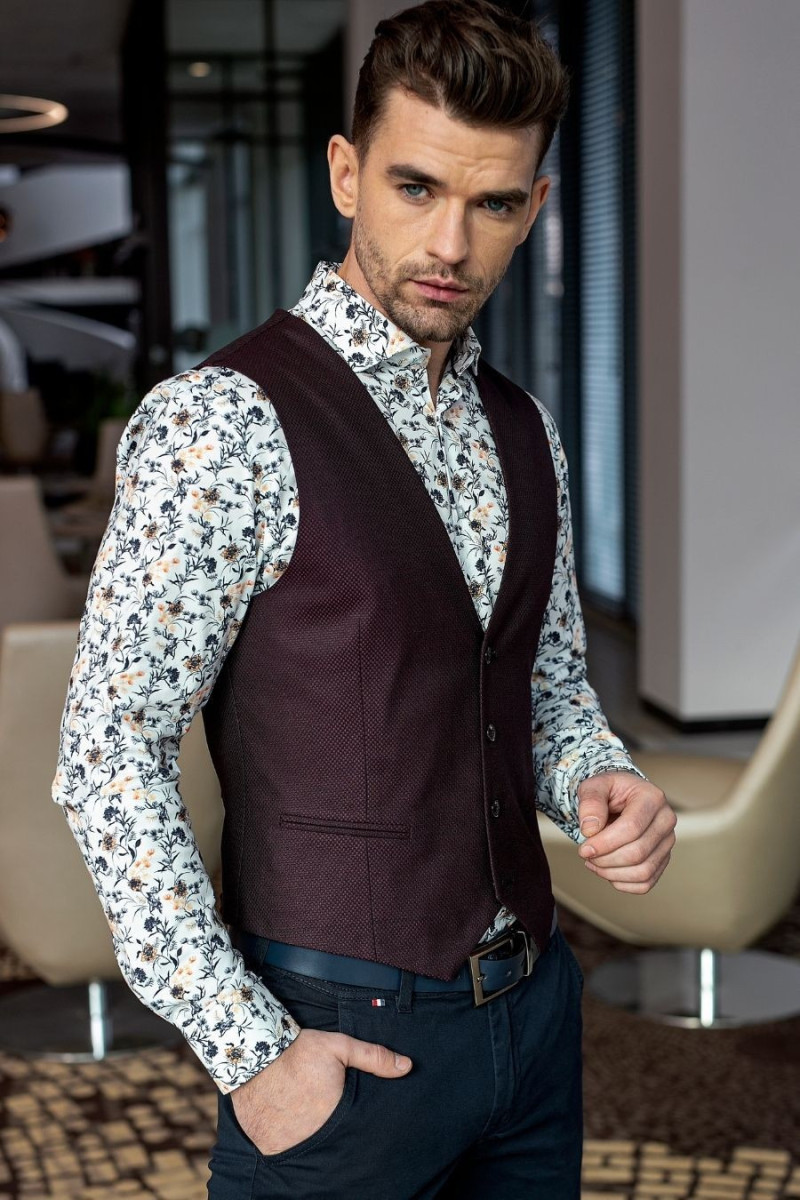 Koszula męska wzór roslinny | Villaro