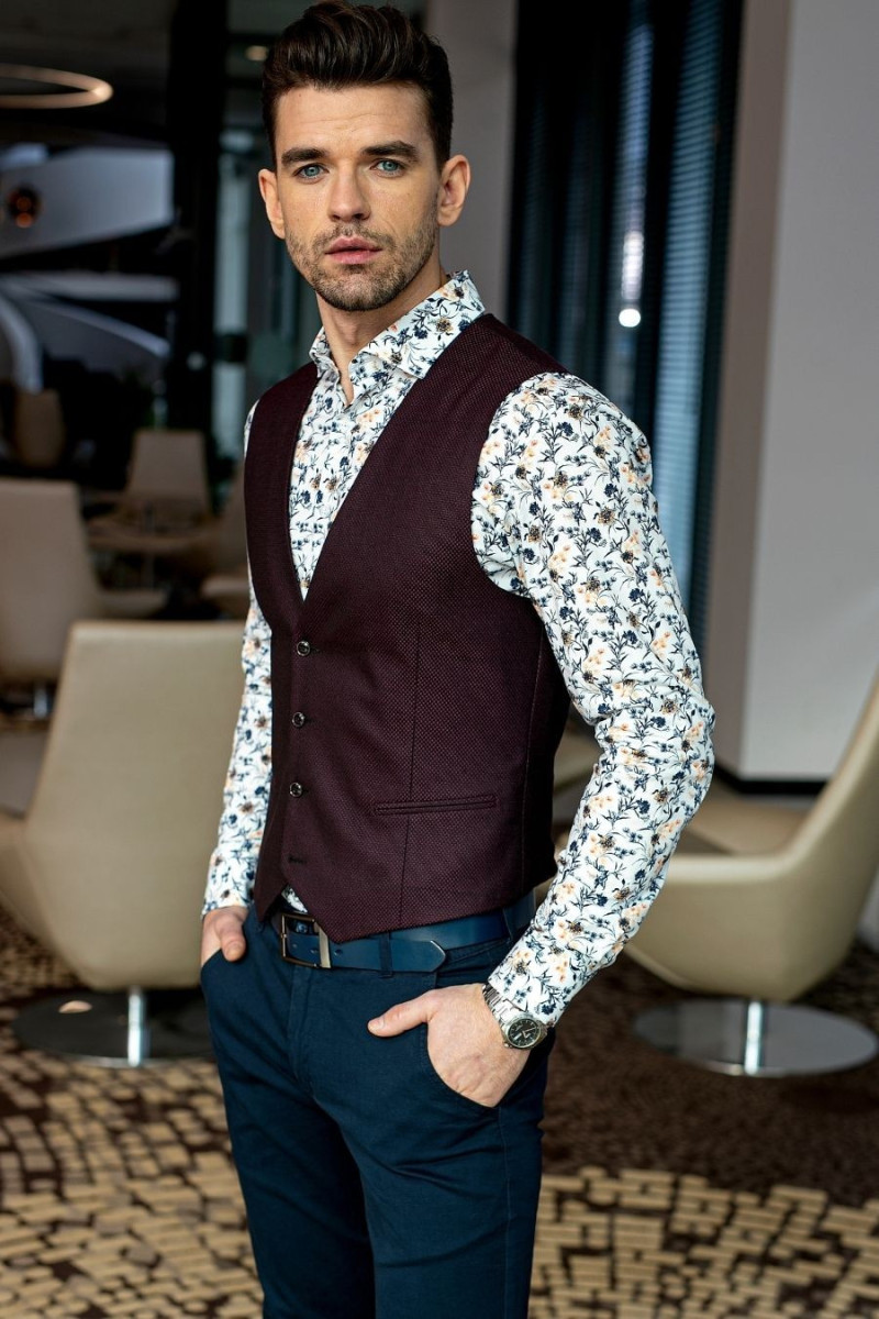 Koszula męska wzór roslinny | Villaro