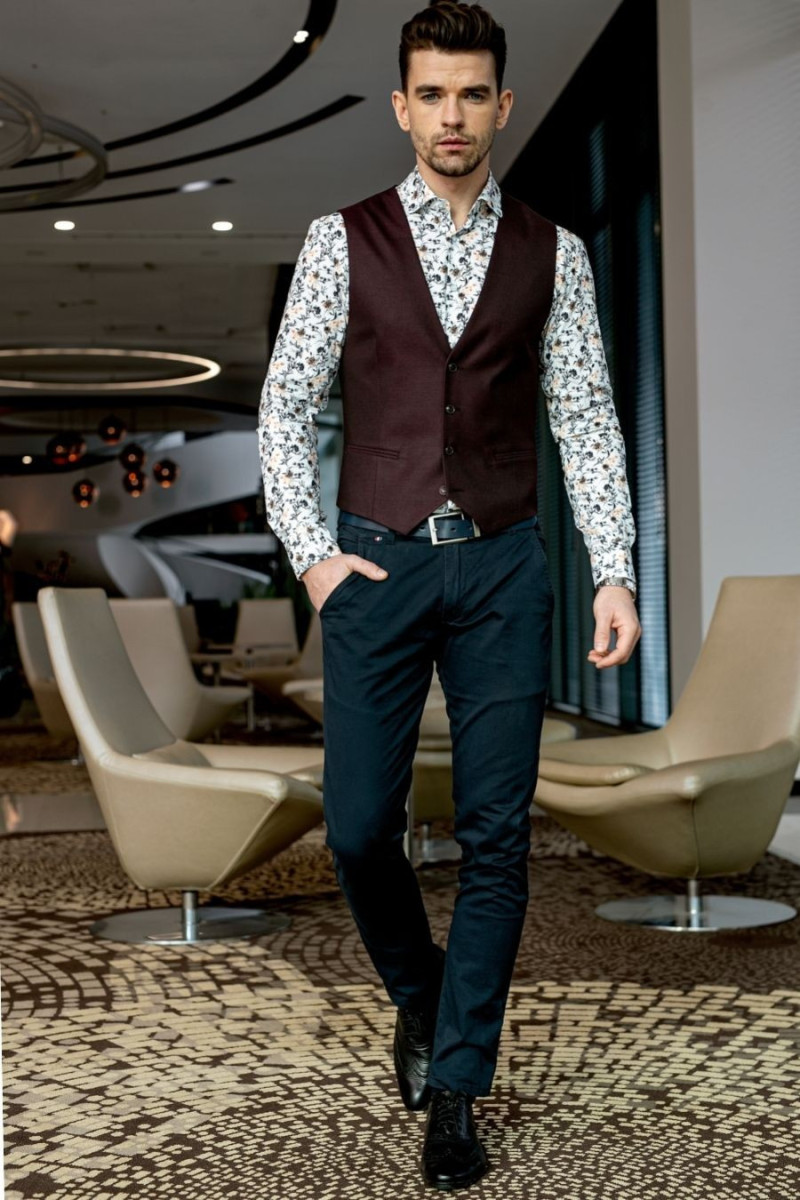 Koszula męska wzór roslinny | Villaro