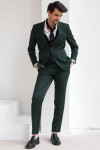 Zielony garnitur męski 4 way stretch| Villaro