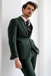 Zielony garnitur męski 4 way stretch| Villaro