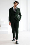 Zielony garnitur męski 4 way stretch| Villaro