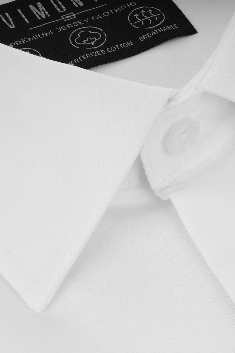 Biała koszula męska dzianina 4 Way Stretch | Villaro