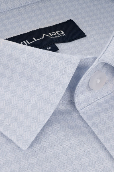 Niebieska Koszula Męska Dzianina Struktura