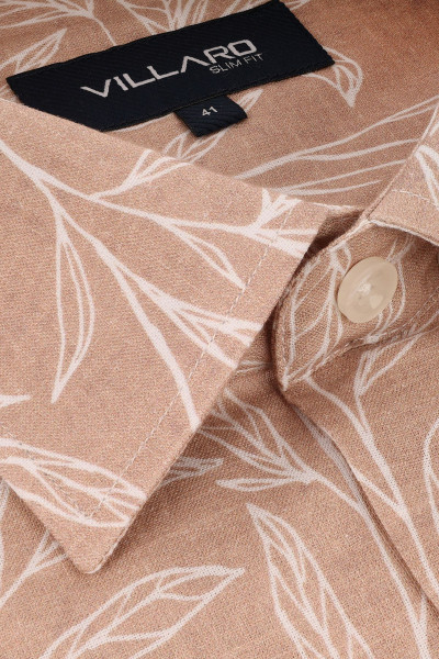 Pomarańczowa Koszula Męska Wzór Roślinny