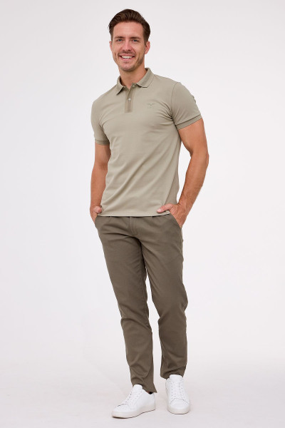 Zielona Koszulka Męska Polo Merceryzowana Bawełna