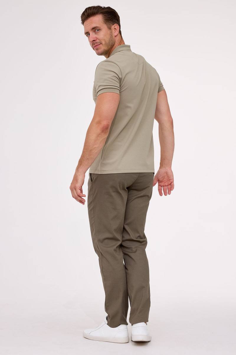 Zielona koszulka męska polo merceryzowana bawełna | Villaro