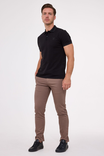 Czarna Koszulka Męska Polo Merceryzowana Bawełna