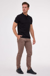 Czarna koszulka męska polo merceryzowana bawełna | Villaro