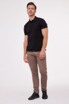 Czarna koszulka męska polo merceryzowana bawełna | Villaro