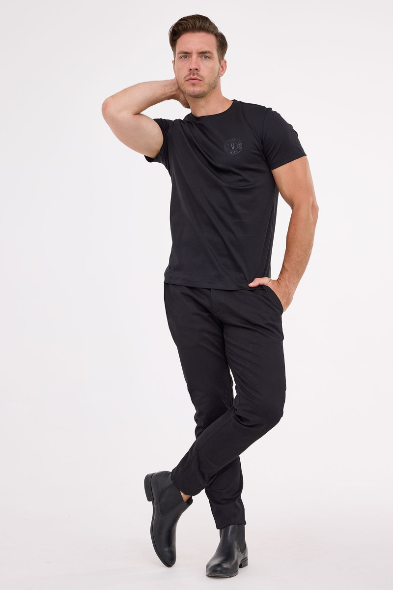 Czarna koszulka męska t-shirt liquid cotton | Villaro