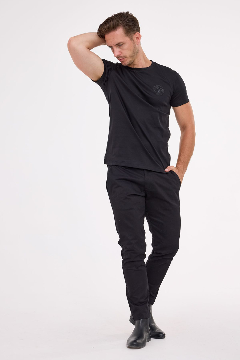 Czarna koszulka męska t-shirt liquid cotton | Villaro