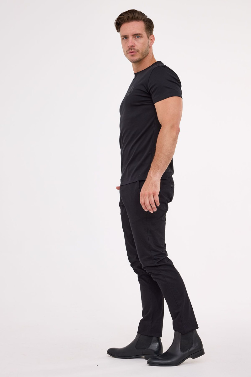 Czarna koszulka męska t-shirt liquid cotton | Villaro