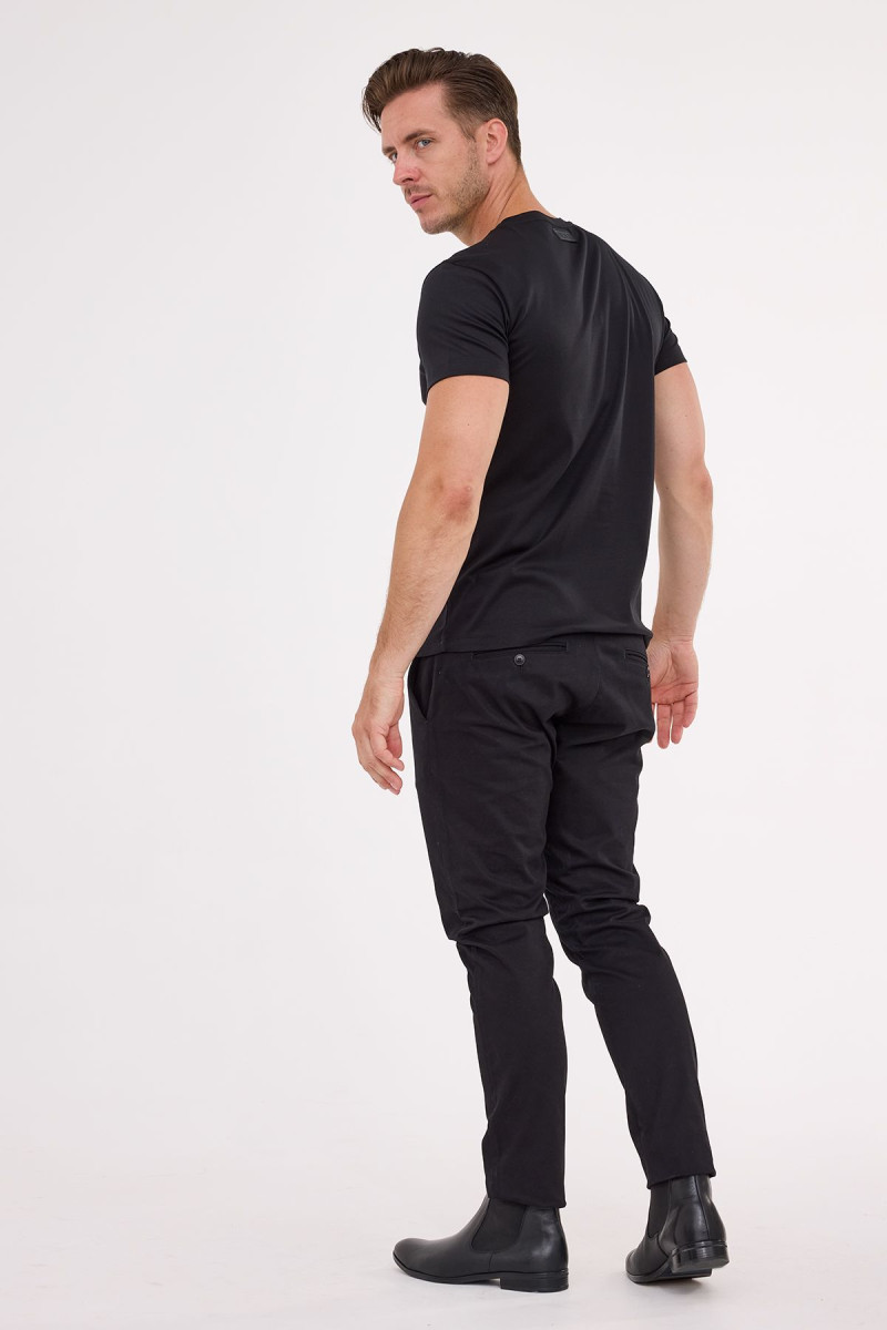 Czarna koszulka męska t-shirt liquid cotton | Villaro