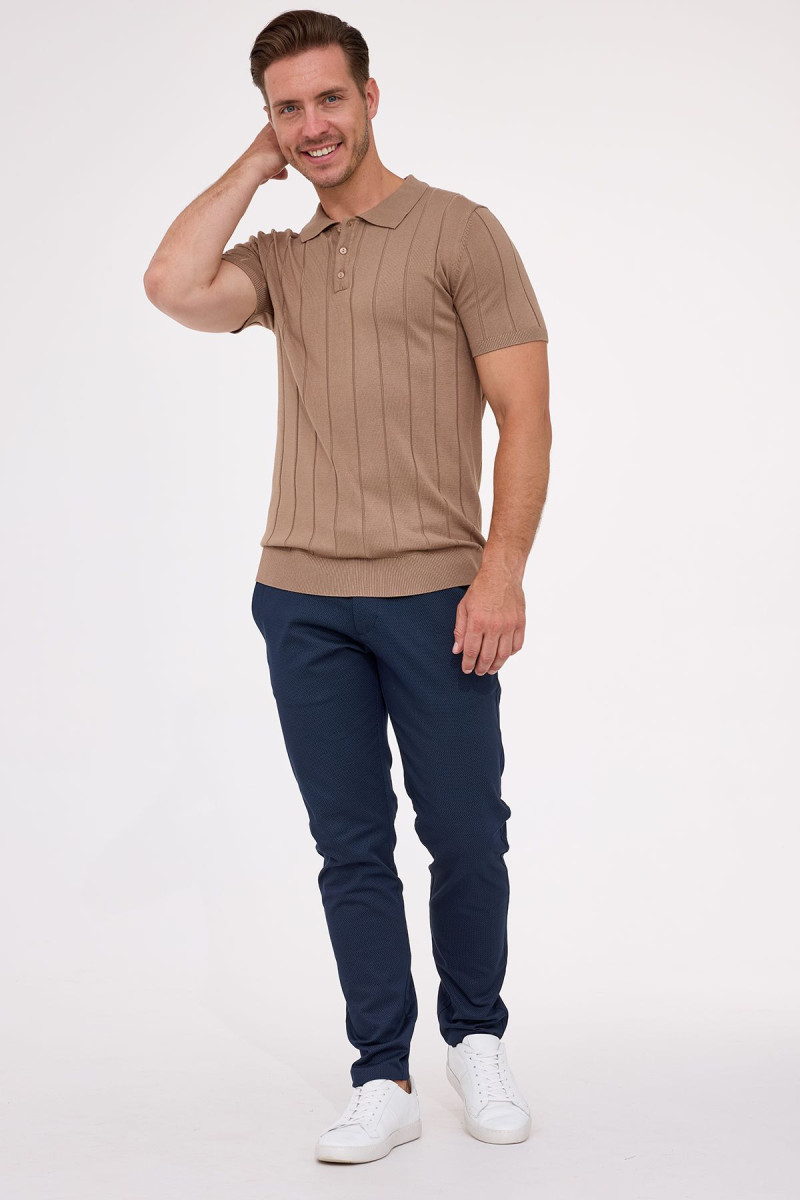 Brązowa koszulka męska polo | Villaro