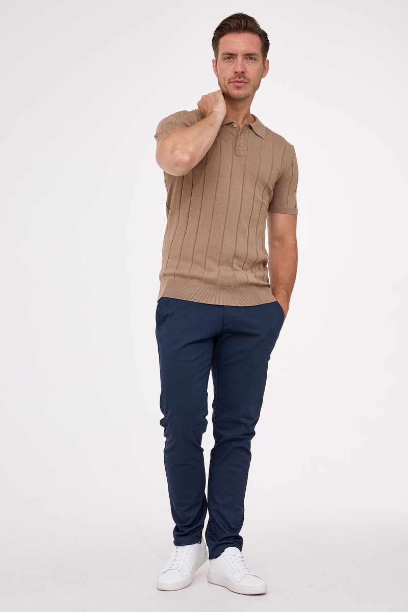Brązowa koszulka męska polo | Villaro
