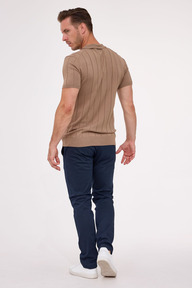Brązowa koszulka męska polo | Villaro