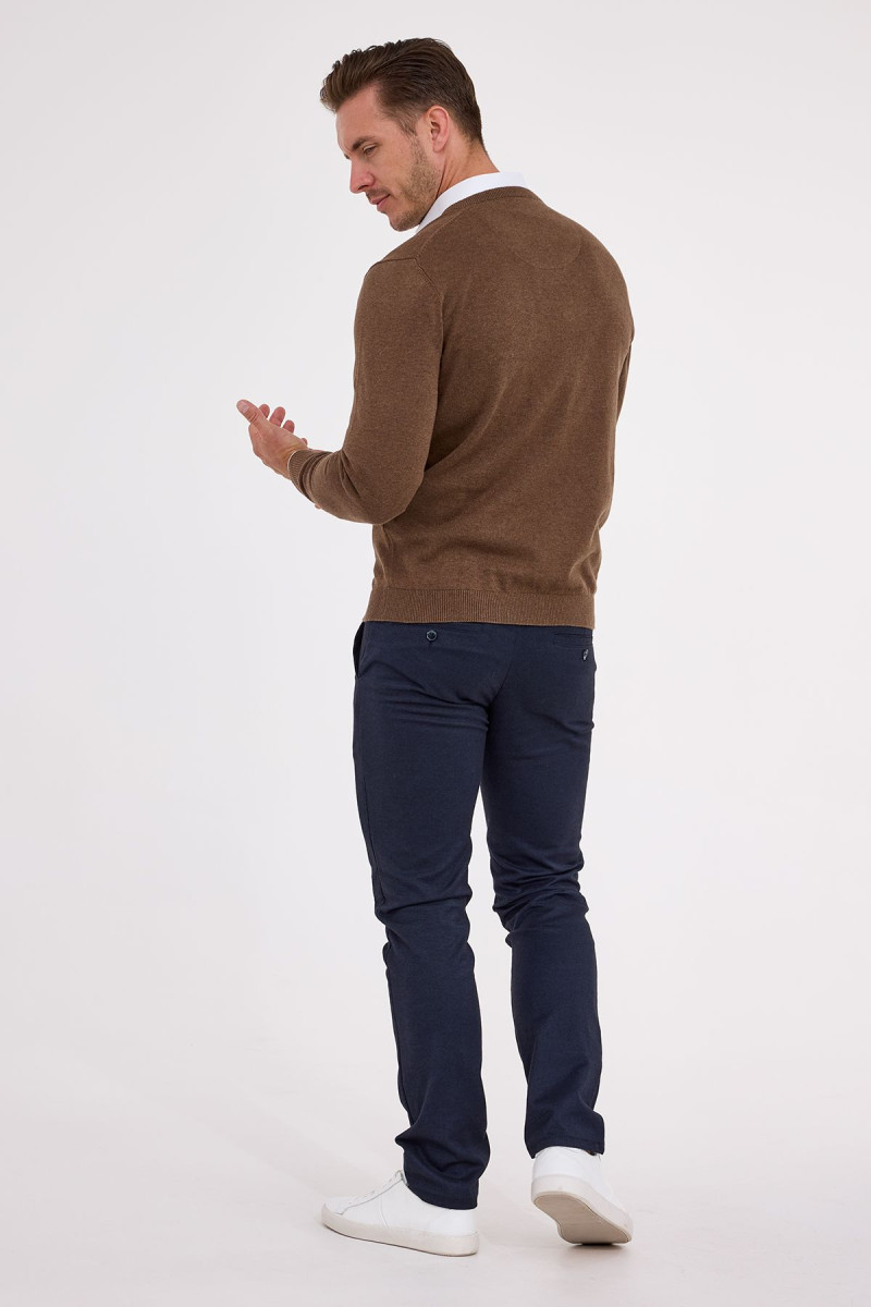 Sweter męski Villaro ze ściągaczami – widok z tyłu