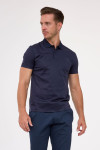Granatowa koszulka męska polo jedwab | Villaro