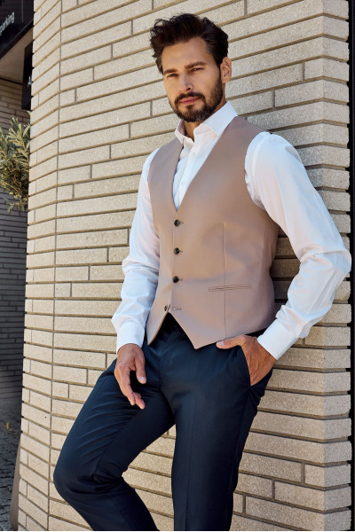 Beżowa Kamizelka Męska 4-Way Stretch