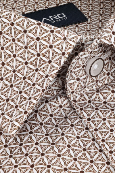 Beżowa Koszula Męska Wzór