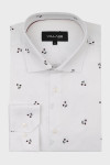 Biała koszula męska wzór wisienki | Villaro