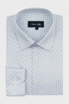 Niebieska koszula męska motyw geometryczny | Villaro