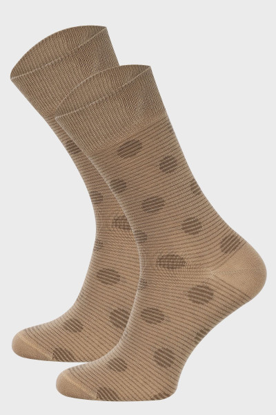 Beżowe skarpety męskie wzór | Villaro