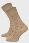 Beżowe skarpety męskie wzór | Villaro