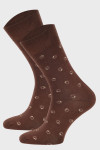 Brązowe skarpety męskie wzór | Villaro