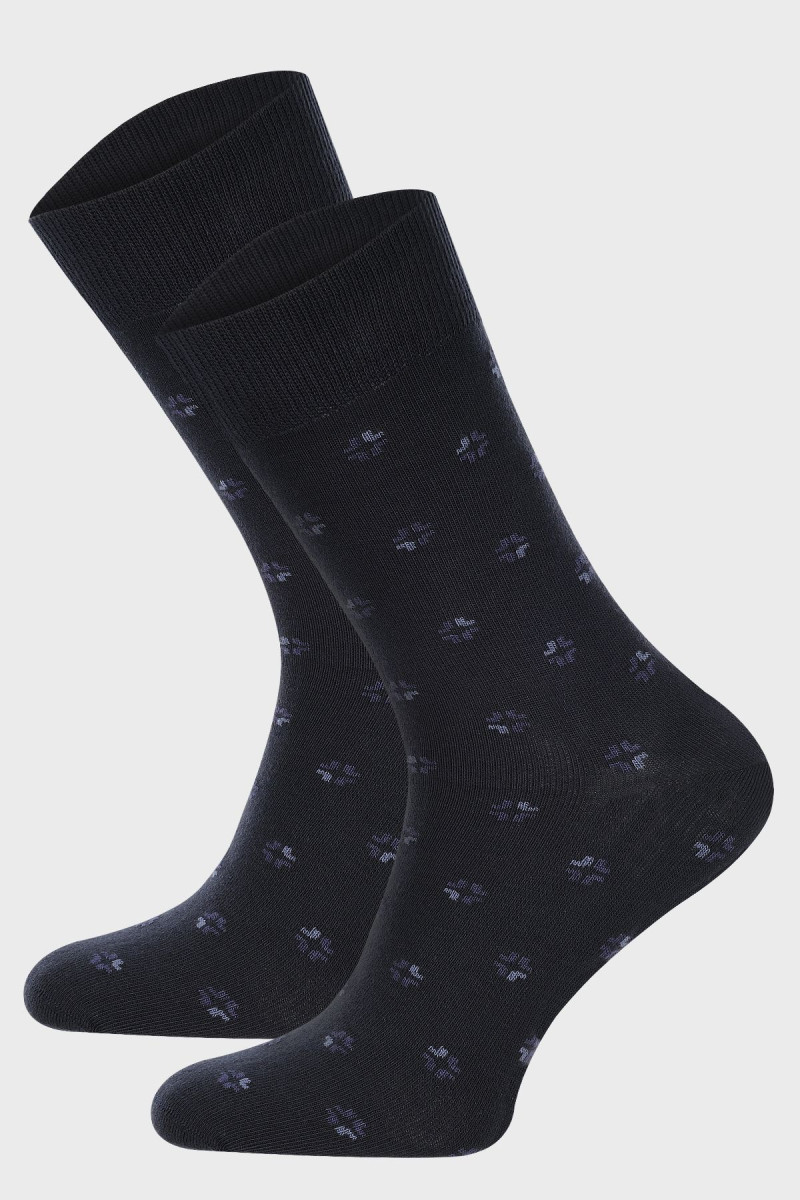 Granatowe skarpety męskie wzór | Villaro