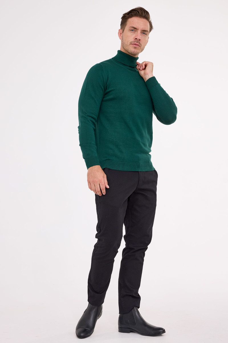Gładka dzianina bawełniana – zielony golf Villaro
