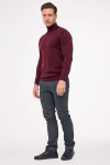 Sweter męski Villaro w kolorze bordowym – klasyczny golf