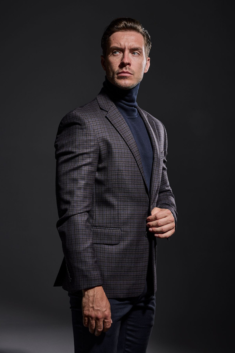 Marynarka męska wzór krata | Villaro